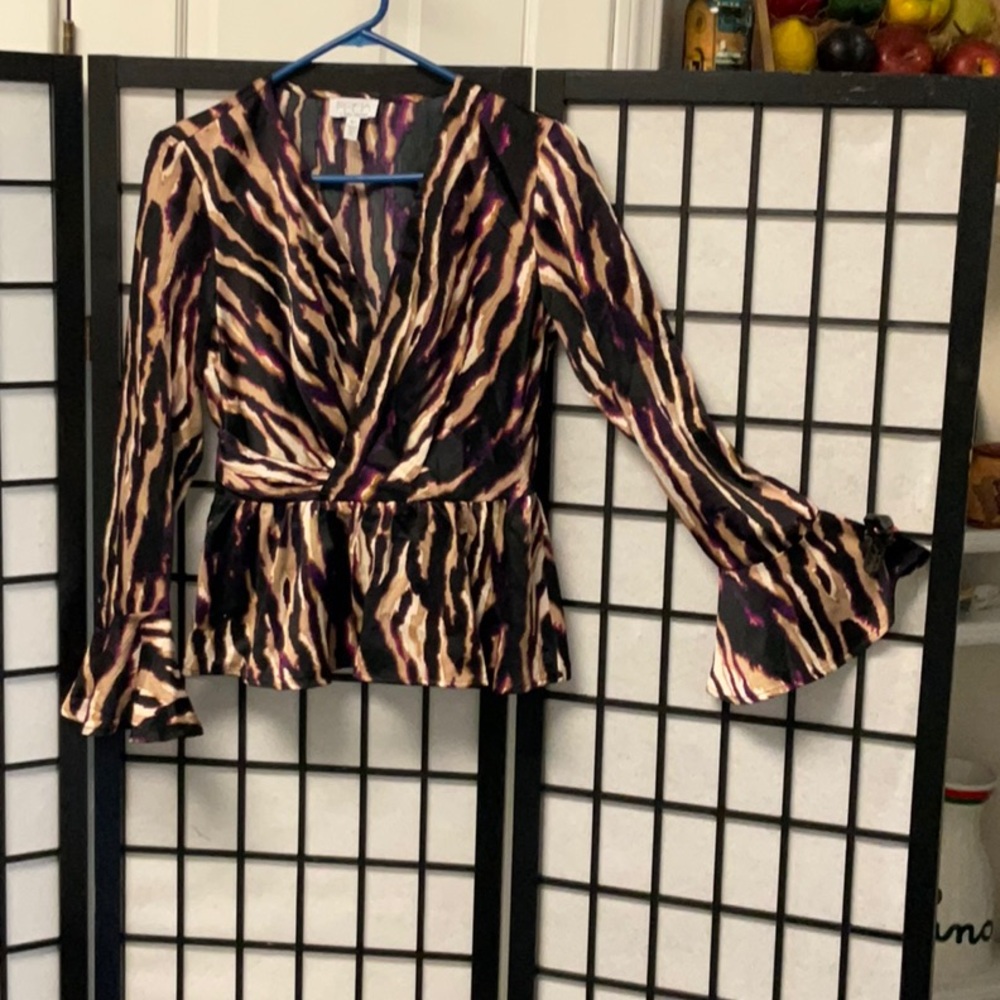 Stylish Zebra Print Wrap Top